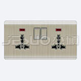 B1-022 2*13A MF Switched socket With Neon