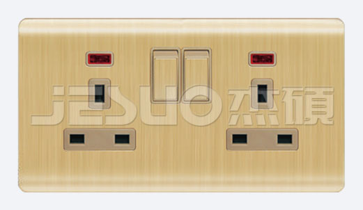 Q1-021 2*13A Switch socket With Neon
